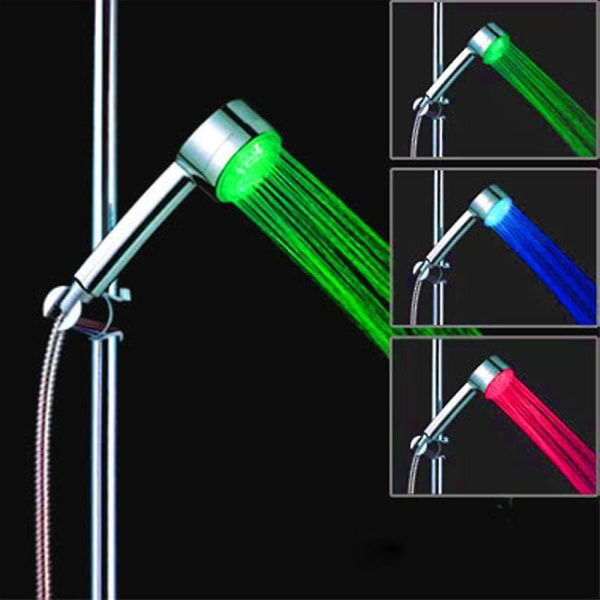 Färgglada universal handhållna duschhuvud Spray Bath Glow Högtrycksjusterbar temperatur Badrum