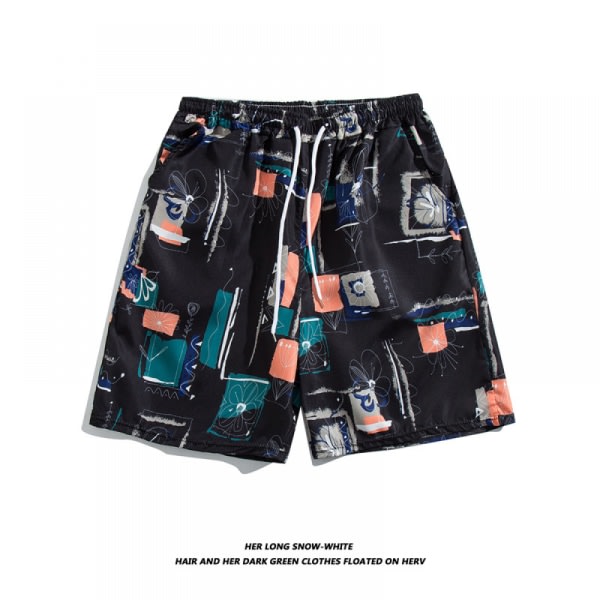 Strandshorts med färgglada print för män Hot Summer Badbyxor Sport löparbaddräkter med mesh -DK7032 zdq