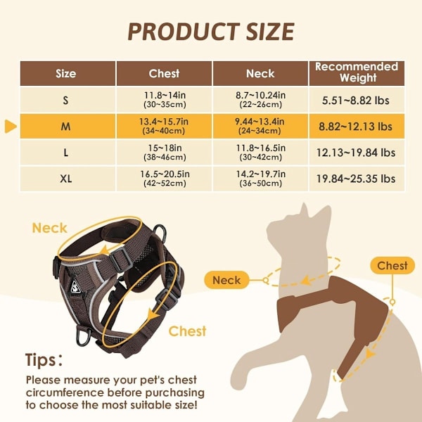 Dog Harness and Leash Set - Triangular Stabilization Ring - 2 Leash Clips - Adjustable Pet Harness - Padded Vest