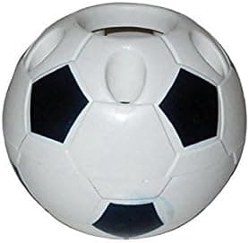 Sort og hvid fodboldformet penalhus, diameter 10,5 cm_tfrf