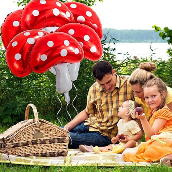 10 kpl Sieniballongit Juhlatarvikkeet Piirretty Aihe Metsäkasvi Kiitospäivä Syyssato Vauvajuhlat Koti Ulkokoristelu (punainen)