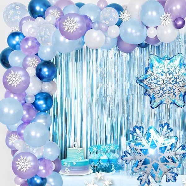 Frozen ballonggirlanderbågesats, Frozen ballongtjejfödelsedag dec