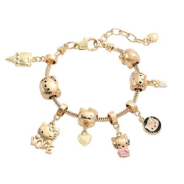 Tecknat armband Berlocker Anime Kawaii metallpärlor gör kit DIY A6