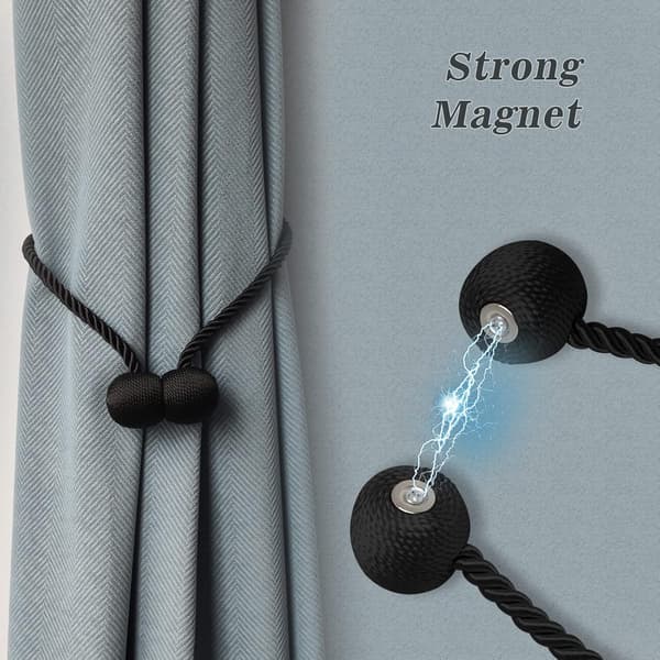(Musta) Magneettiset verhonpidikkeet, verhonapit, pidike_tfrf