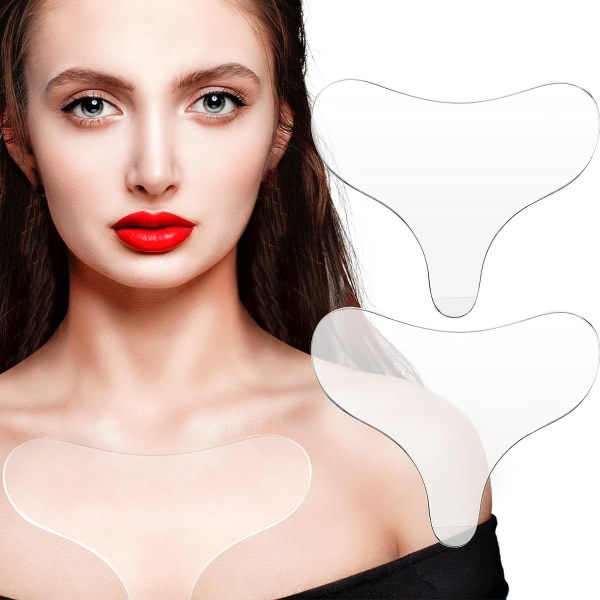 Bitar Silikonbröstkuddar Återanvändbara T-formade rynkplåster Jämna ut din hud Förhindra hudens åldrande för kvinnor och flickor