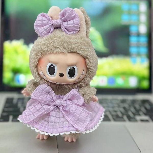 17cm Söta Mini Plyschdockkläder Outfit Tillbehör För Korea Kpop Exo Labubu Idol Dockor Tröja Hoodie Kläder DIY Barn Present 10 10 fit 17cm Labubu Doll