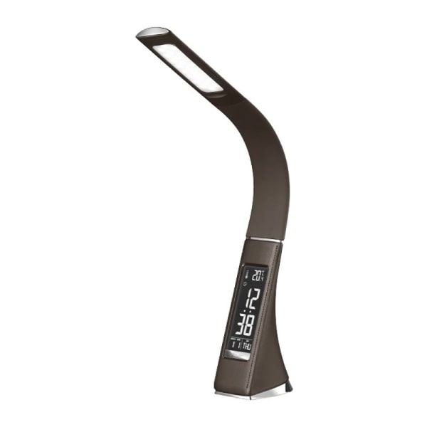 Skrivbordslampa Dimbar LED-bordslampa i läderlook