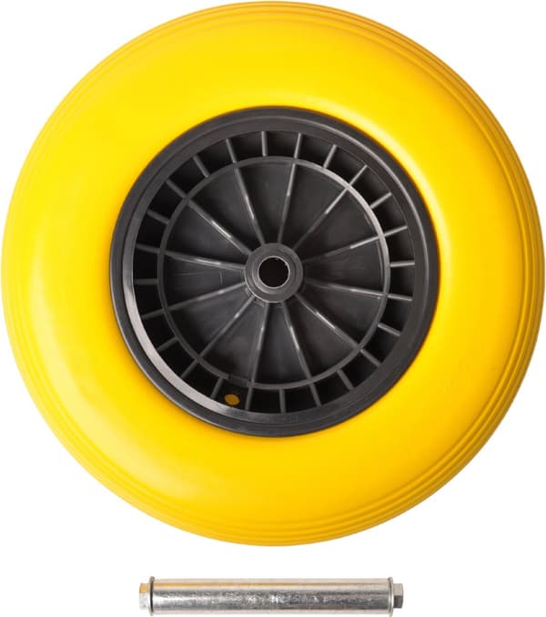 4.00-8 Punkteringsfrit Trillebørhjul, Punkteringsfrit Dæk med Sort Plastfælg, 20 mm Nav, 150 kg Bæreevne til Havevogne