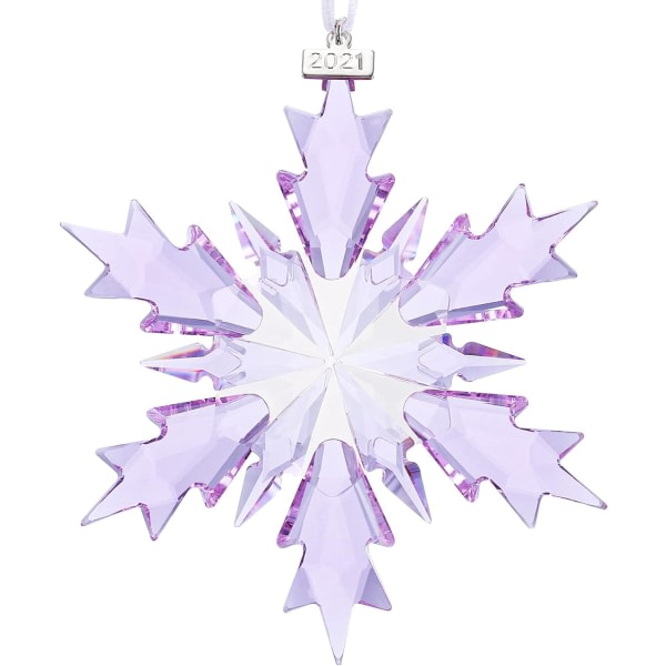 Heyone 2021 årlige Snowflake Crystal Juledekorasjoner (lilla)