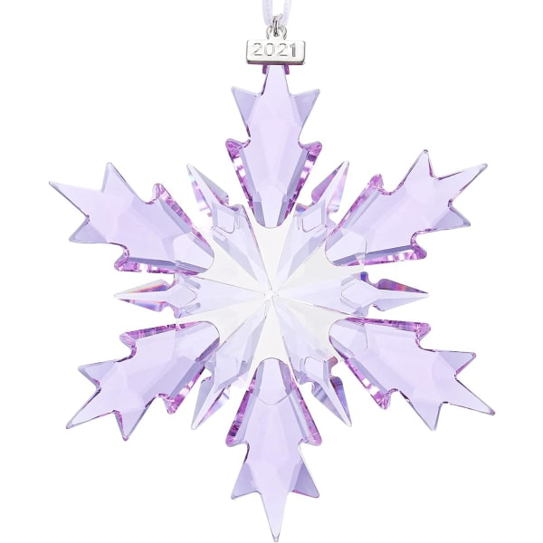 Heyone 2021 års Snowflake Crystal Juldekorationer (lila)