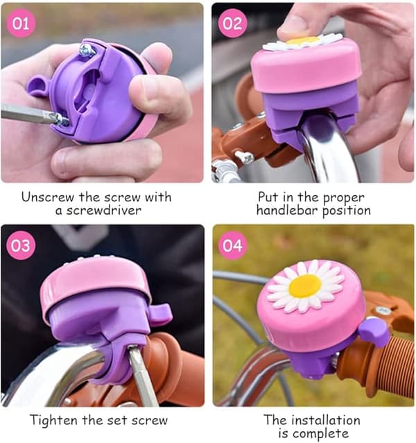 1-pack barncykelklockor för barn (rosa), krysantemumcykelklockor, present Sm_tfrf