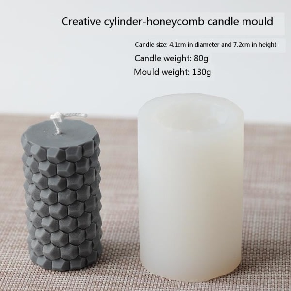 lysformar lys stearinljus DIY gjutformar i silikonform LZ22018 cylindrisk honeycomb