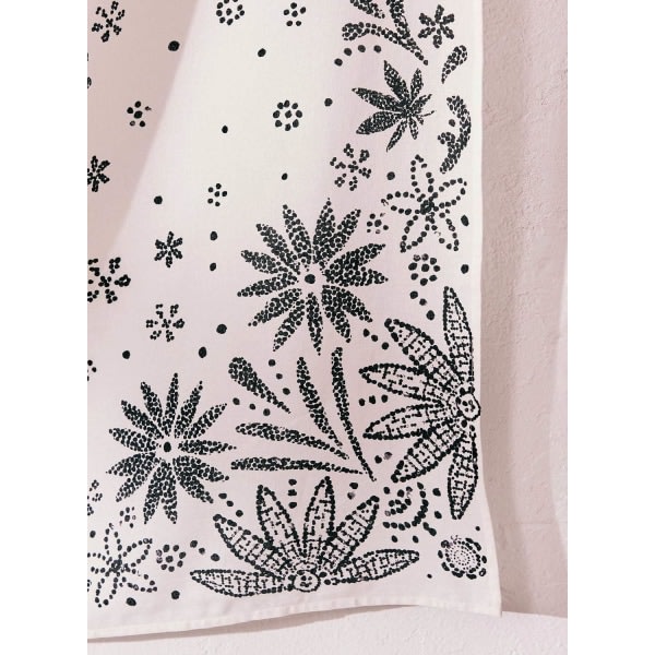 CDQ Boheemi Gobelängi Seinävaate, Beige Valkoinen Kukkakuviollinen Gobelängi Pilkullinen Medaljonki Daisy Print Makuuhuone Boho Hippie Koti Dekor, 59 × 78,7 Tuumaa