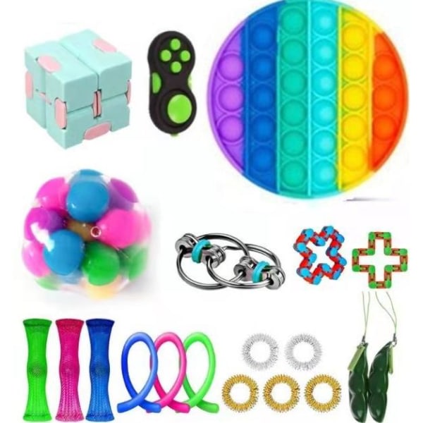 20st fidget toys pack festfavörer sensorisk pop it stressboll