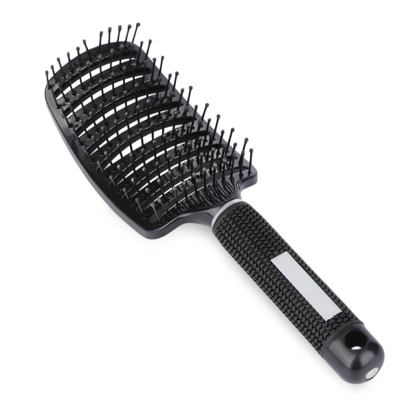 CDQ Vent hårborste Fönborste, tjockt långt hår för kvinnor (svart)
