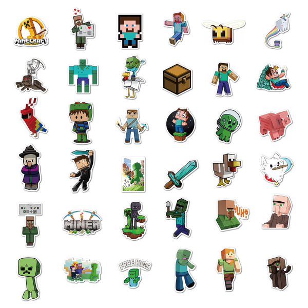 CQBB Minecraft Stickers Decals 100 kpl videopelit Roliga klistermärken för Minecraft-älskare Bästa presenten