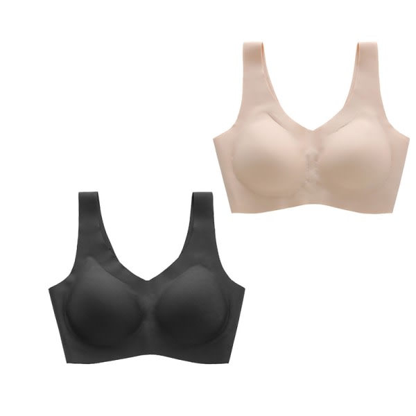 2 st hög elastisk kroppspassning sömlös utan stålfälg Latexunderkläder zdq