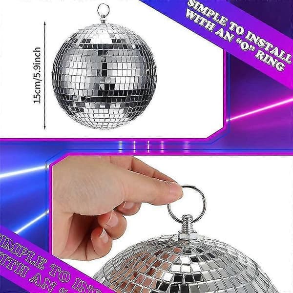 Diskokuledekor med lys og diskokule - Batteridrevet diskokulelampe, julefest, DJ-klubbfesttilbehør_TF