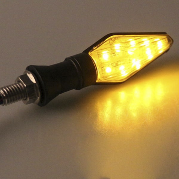4 stk. 12 LED rav + bl? blinklys til motorcykel - sort