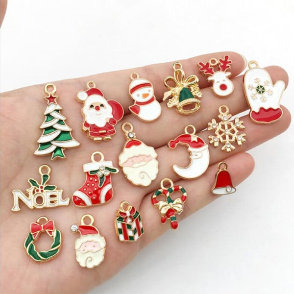 72 stk. blandede juleemalje charms DIY armbånds smykker Multicolor 72pcs
