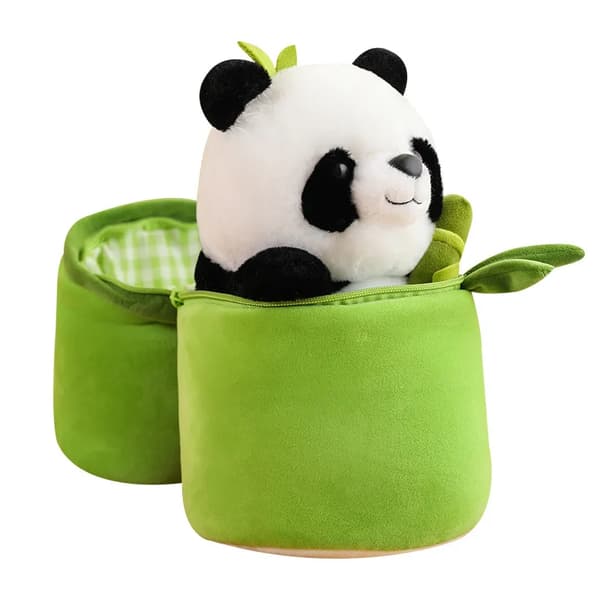 Simulerad Panda liten bambu rör docka födelsedag gåva barnens dag gåva söt panda