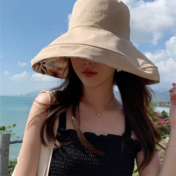 Kvinde Solbeskyttelse Hat Bucket Hat KHAKI Khaki
