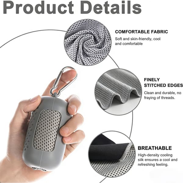 3-pack snabbtorkande sporthanddukar, mikrofiber, silikonfodral, för träning och utomhusbruk, 30 x 90 cm, grön, grå, mörkgrå