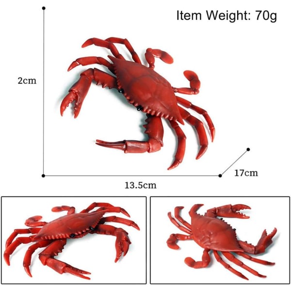 2:a realistiska krabba marina djurmodellleksaker, simulerat havsliv