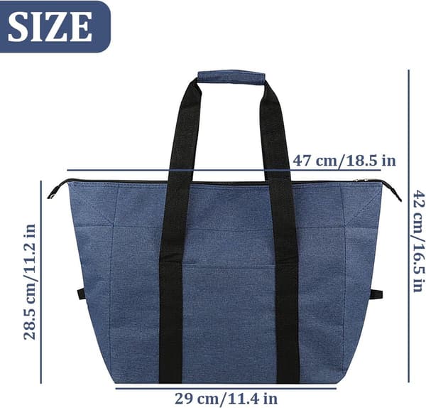 Sammenleggbar kjølebag - 15L - Multifunksjonell isolert PEVA - Handlepose - Isolasjonsveske - for grilling, ...