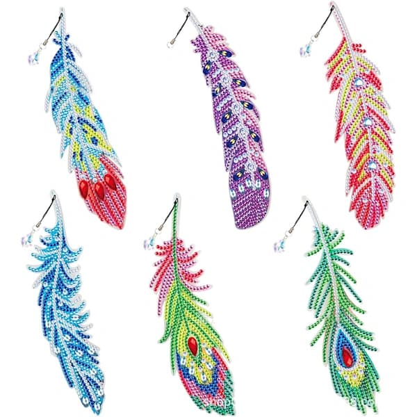Fjærbokmerke med Rhinestones
