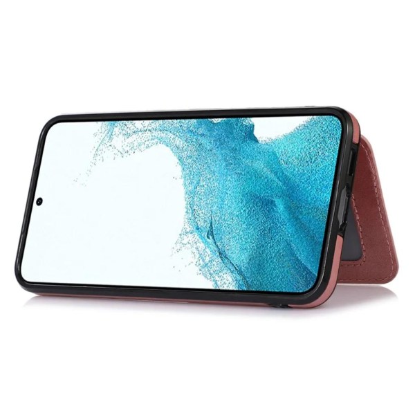 Galaxy S23 Mobildeksel Kortholder Kickstand Magnetisk - Roségull 50