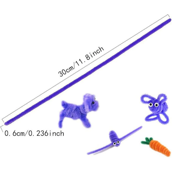 DIY Konst Chenillepiprensare, 100 st, 30 cm, slumpmässiga färger