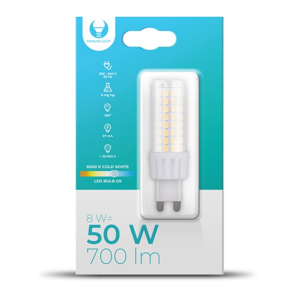 LED-Lampe G9 8W 230V 6000K 700lm_TF