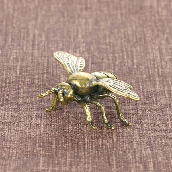 M?ssing Insekter Statyetter Miniatyrer Bee Tea Pet Prydnadsf?rem?l Blomma Bronze ONESIZE