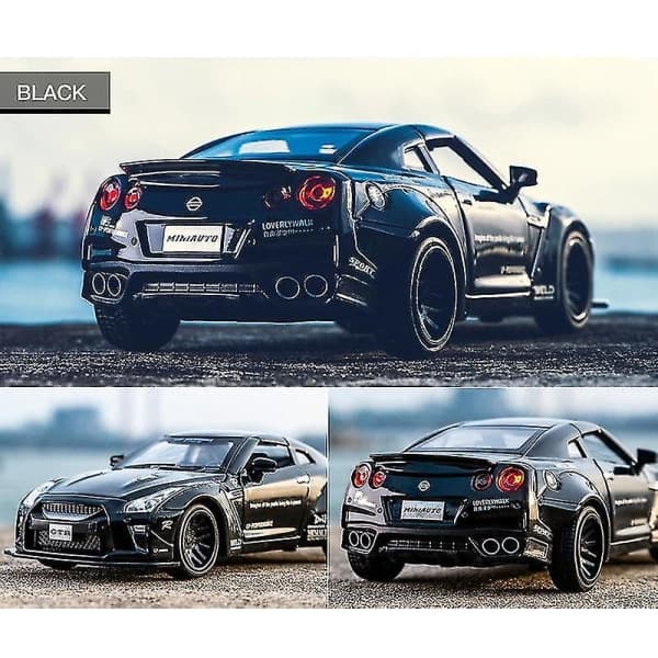 1:32 Nissan GTR R35 Diecast-legetøjsbil (sort)