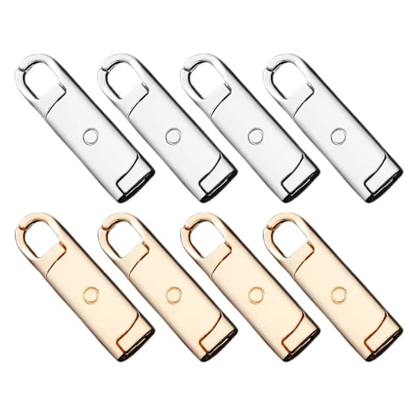 8-pack Zipper Set Clothes Zipper Pulls Metal Tabs for Luggage Replaceable 1x 1x