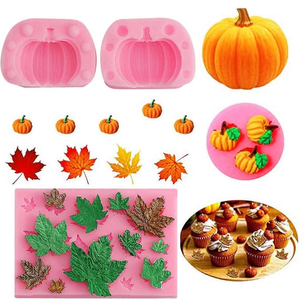 Ahornblad Silikone Til Halloween DIY Kagedekorationssæt_tfrf