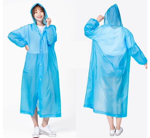 8-pack Regnponcho, Regnjacka Män, Kvinnor, Vattentät EVA-Regn, Cape Regnjacka Transparent Transparent