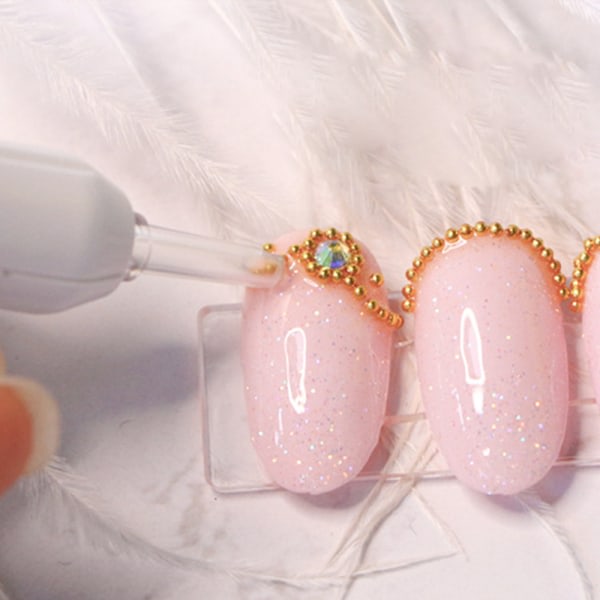 CDQ Nail Art Stålkulepenn, Trykk og slipp automatisk Rose gull