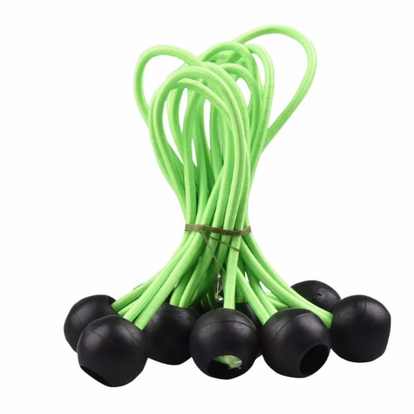 10 st Ball Bungee Cords Bagagebälten Tältband Utomhus Camping Tälttillbehör Högpresterande Surrningsband för Skyddslaster Black