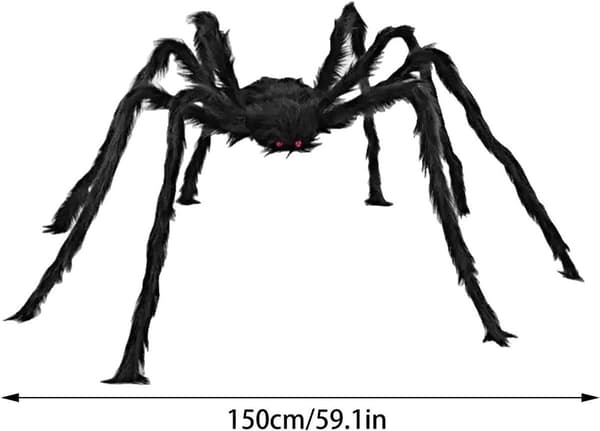 Halloween - 150 cm - Horror mega edderkopp - Store edderkopper - Halloween-dekorasjon - Halloween-pynt - Edderkoppdekorasjon - Hårete edderkoppdekorasjon ...