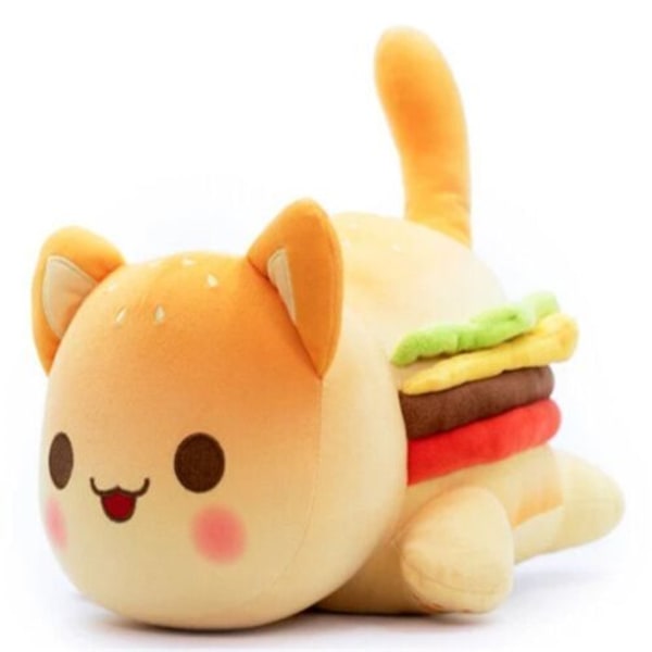 Meemeows Mad Aphmau Kattedukke Kæledyr Plysdukker Donut 25cm, ; Hamburger Hamburger