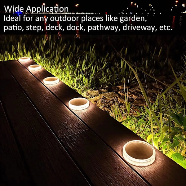 Solcellelampe Udendørs Solhavelys 8 LED 360° Sol Jordlampe