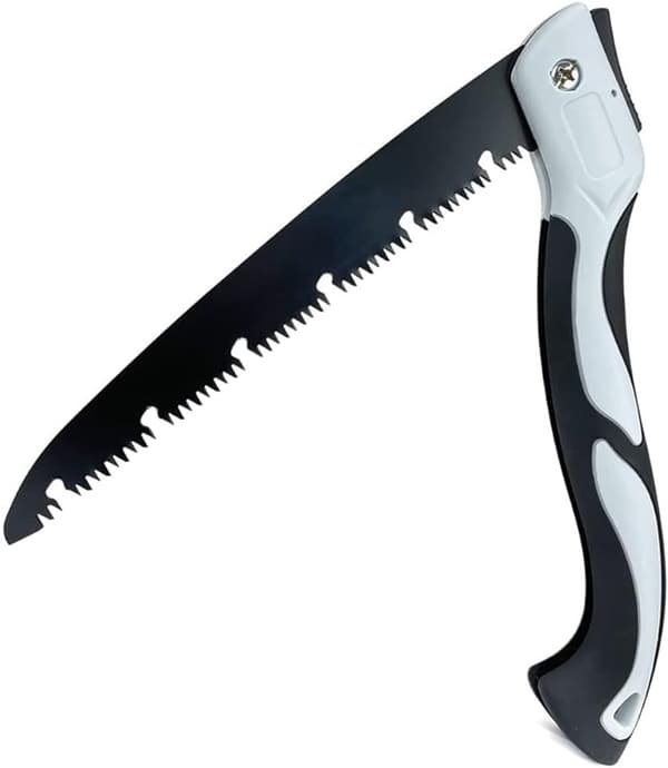 Foldbar beskæringssav - 250 mm klinge, 525 mm total - Manganstål - Sort - Til have, træer, grene