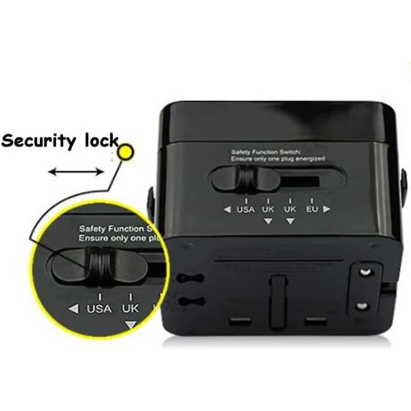 Internasjonal konvertering, USB Power Converter-uttak for flere land, universell, USB hurtiglading