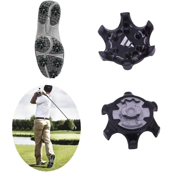 Enkle udskiftelige Spikes Cleats til Golfsko 14 stk./sæt Golf Spikes Pins Hurtig Drejning Skoskruer Slidstærkt Sæt Ultra Tynde Cleats Pins Golf S Sort