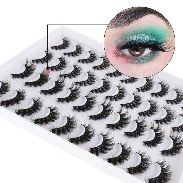 20 par løsøyenvipper. Cat Eye Fluffy C Curl EyeLashes Strips 2