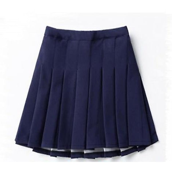 Chic Harajuku student plisserad kjol - marinblå 110