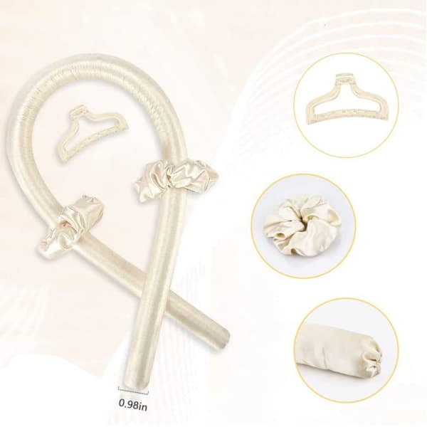 CDQ Hårkrøller Krøller uten varme, Heatless Curls Band (beige)