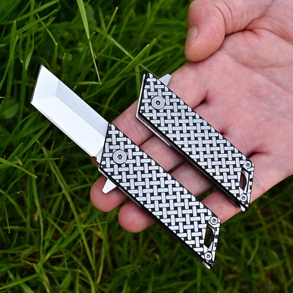 Mini lommekniv i rustfritt stål med nøkkelring - Folding Knife - Pakkeåpner - zdq